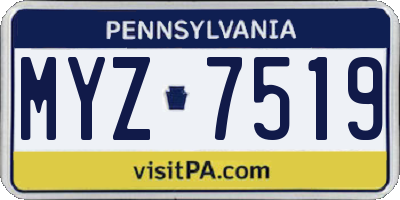 PA license plate MYZ7519