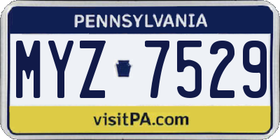 PA license plate MYZ7529