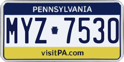PA license plate MYZ7530