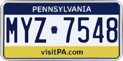 PA license plate MYZ7548