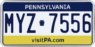 PA license plate MYZ7556