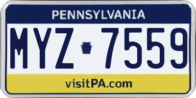 PA license plate MYZ7559