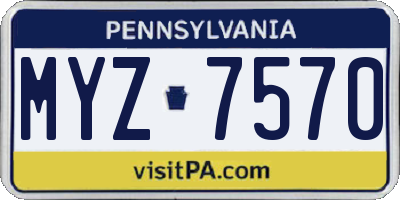 PA license plate MYZ7570
