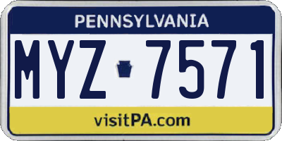 PA license plate MYZ7571