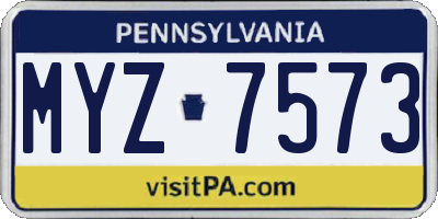 PA license plate MYZ7573