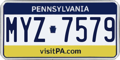 PA license plate MYZ7579