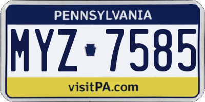 PA license plate MYZ7585