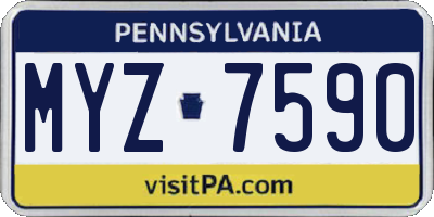 PA license plate MYZ7590