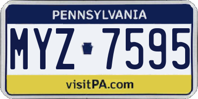 PA license plate MYZ7595