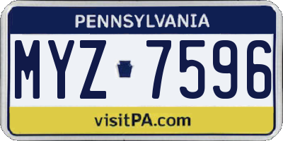 PA license plate MYZ7596