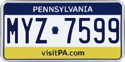 PA license plate MYZ7599