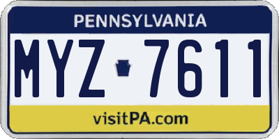 PA license plate MYZ7611