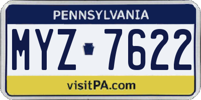PA license plate MYZ7622