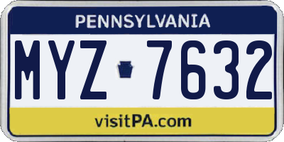 PA license plate MYZ7632