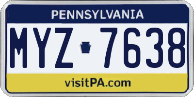 PA license plate MYZ7638