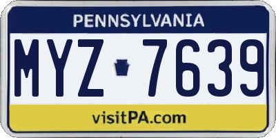 PA license plate MYZ7639