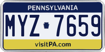 PA license plate MYZ7659