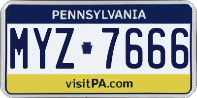 PA license plate MYZ7666