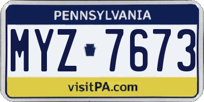 PA license plate MYZ7673