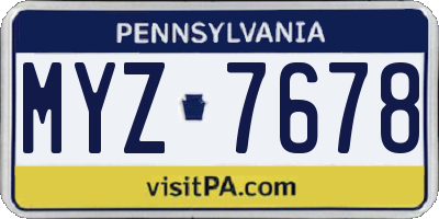 PA license plate MYZ7678