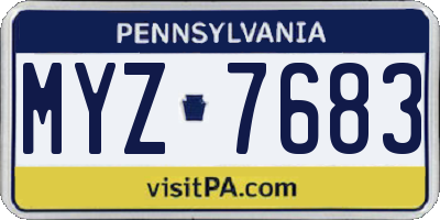 PA license plate MYZ7683