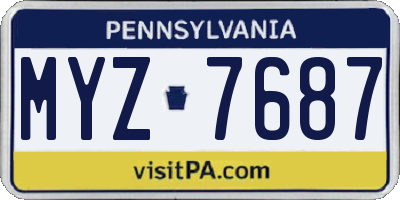 PA license plate MYZ7687