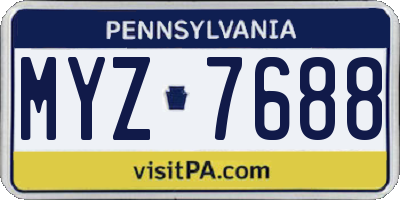 PA license plate MYZ7688