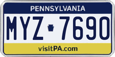 PA license plate MYZ7690