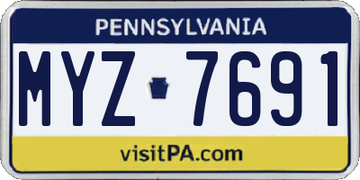 PA license plate MYZ7691