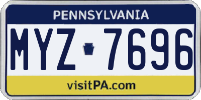 PA license plate MYZ7696