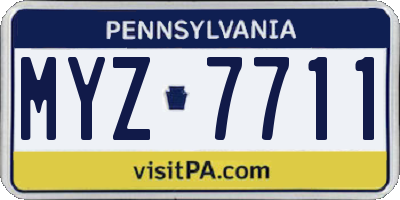 PA license plate MYZ7711