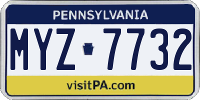 PA license plate MYZ7732