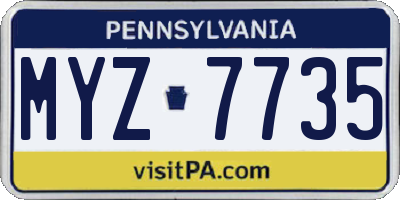 PA license plate MYZ7735