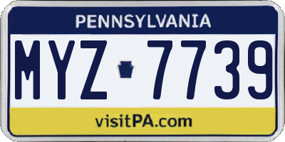 PA license plate MYZ7739