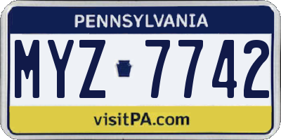 PA license plate MYZ7742