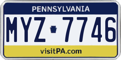 PA license plate MYZ7746