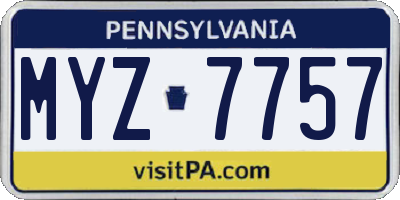 PA license plate MYZ7757