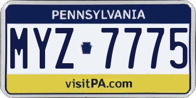 PA license plate MYZ7775