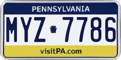 PA license plate MYZ7786