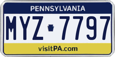 PA license plate MYZ7797