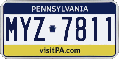 PA license plate MYZ7811