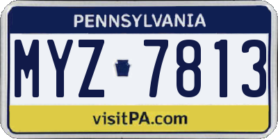 PA license plate MYZ7813