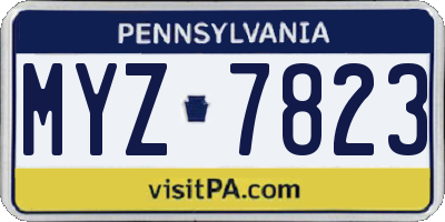 PA license plate MYZ7823