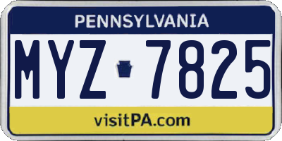 PA license plate MYZ7825