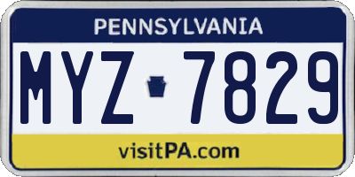 PA license plate MYZ7829