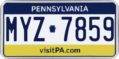 PA license plate MYZ7859
