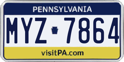 PA license plate MYZ7864