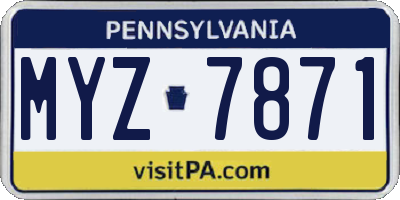 PA license plate MYZ7871