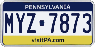PA license plate MYZ7873