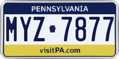 PA license plate MYZ7877